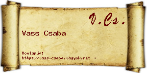 Vass Csaba névjegykártya